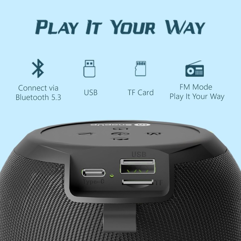 Groove BOP Big Impact 14W Powerful Sound, with up to 8Hrs of Playtime, Tru HD Bass - Midnight Black