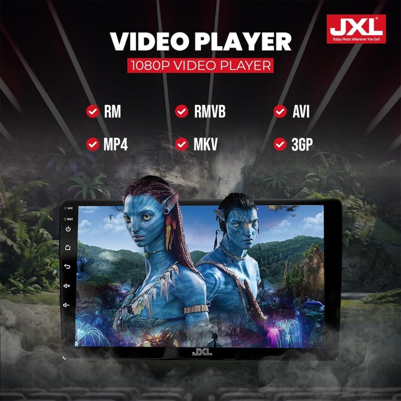 JXL 7 Inch Car Android Double Din Player 2GB/32GB Capacitive Touch Screen Quad Core Proceessor 1080P HD Screen