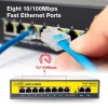 8 Port PoE Switch with 2 Up Link Ports, VLAN up to 250m | Switch Capacity up to 5.6Gbps | 802.3at POE