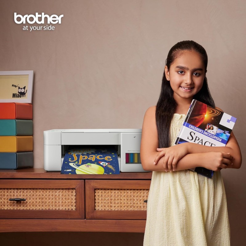Brother DCP-T426W Multi-function WiFi Color Ink Tank Printer (Borderless Printing) for Home Usage (4 Ink Bottles Included)