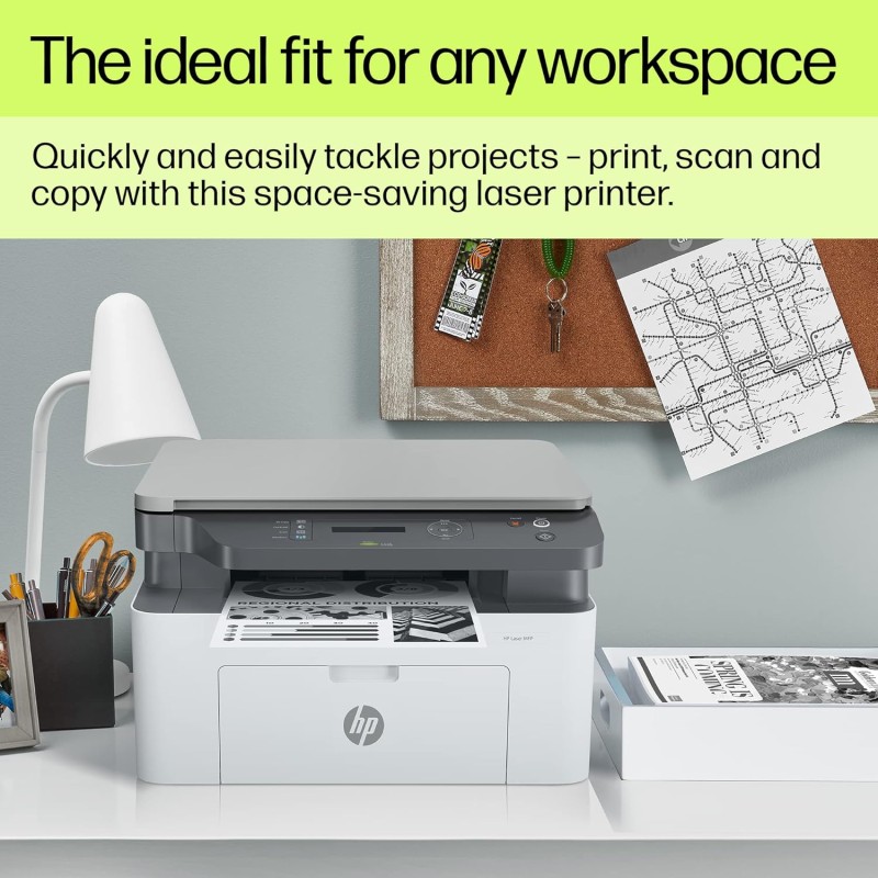 HP LaserJet 1188nw WiFi Printer, Print Copy Scan, Compact Design, Reliable and Fast Printing, Network Support