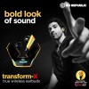Nu Republic Transform-X Earphone, Earbuds Bluetooth Wireless with X-Bass, ENC Technology, 60 Hrs Playtime,  Yellow