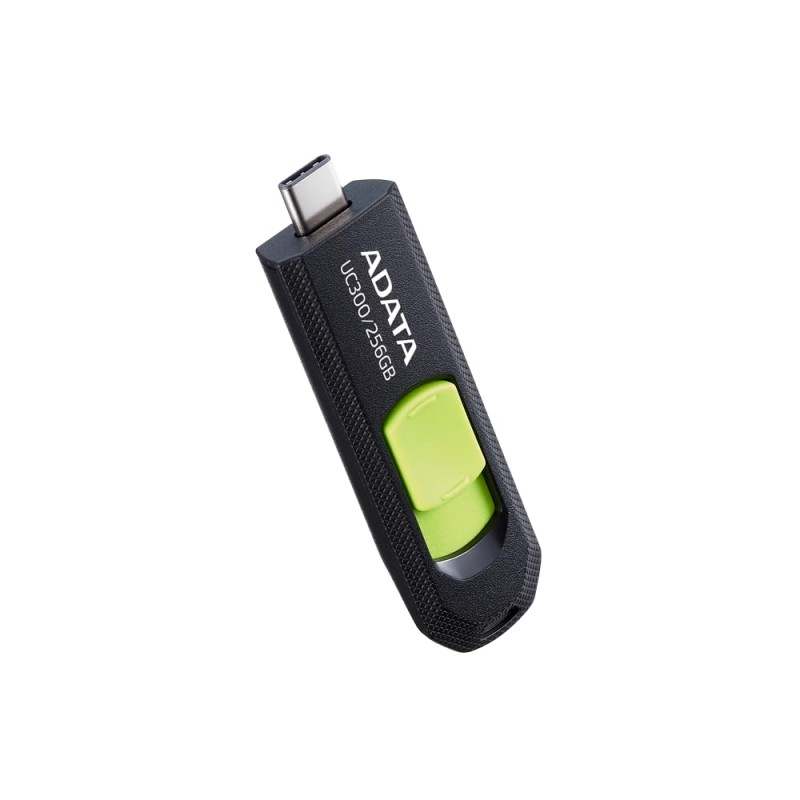 ADATA UC300 Type-C 256GB USB Flash Drive Upto 100MB/s Pendrive Black/Green - ACHO-UC300