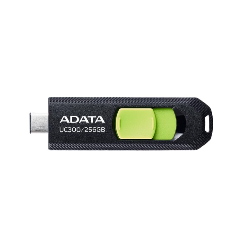 ADATA UC300 Type-C 256GB USB Flash Drive Upto 100MB/s Pendrive Black/Green - ACHO-UC300