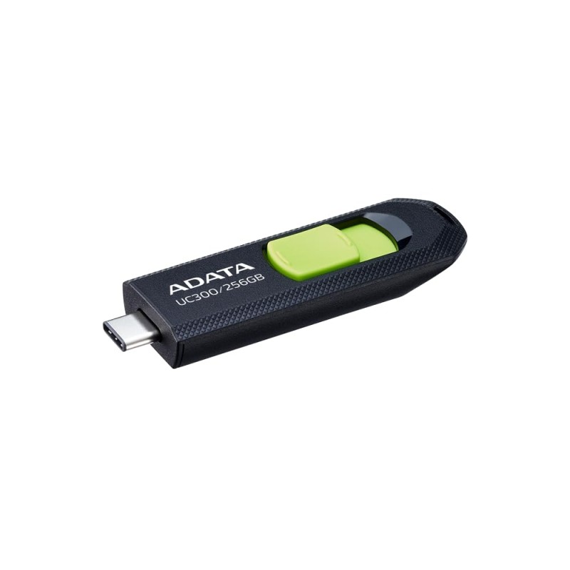 ADATA UC300 Type-C 256GB USB Flash Drive Upto 100MB/s Pendrive Black/Green - ACHO-UC300