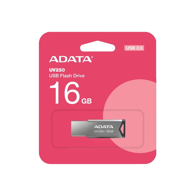 ADATA UV250 16GB USB 2.0 Flash Drive – Up to 20MB/s Speed, Compact & Durable Metal Pen Drive for Fast Data Storage and Transfer (Black)