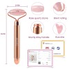 AGARO 4-In-1 Electric Rose Quartz Face Roller With Gua Sha, Jade Roller, Facial Roller Kit for Face, Eye, Neck, Anti-Aging Facial Massager for Anti-Wrinkles, Skin Firming and Lifting (Rose Gold)