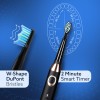 AGARO COSMIC MAX Sonic Electric tooth brush for adults with 5 modes, 7 brush heads, 1 Interdental head and rechargeable with 4 hours charge lasting up to 25 days (Black)