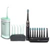 AGARO COSMIC MAX Sonic Electric tooth brush for adults with 5 modes, 7 brush heads, 1 Interdental head and rechargeable with 4 hours charge lasting up to 25 days (Black)