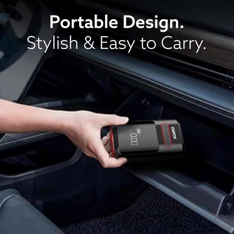 AGARO Galaxy Portable Tyre Inflator for Cars, Bikes, Bicycles & Balls, 150 PSI Pressure, 2 X 2000mAh Battery