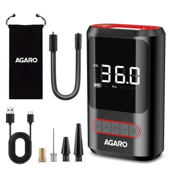 AGARO Galaxy Portable Tyre Inflator for Cars, Bikes, Bicycles & Balls, 150 PSI Pressure, 2 X 2000mAh Battery
