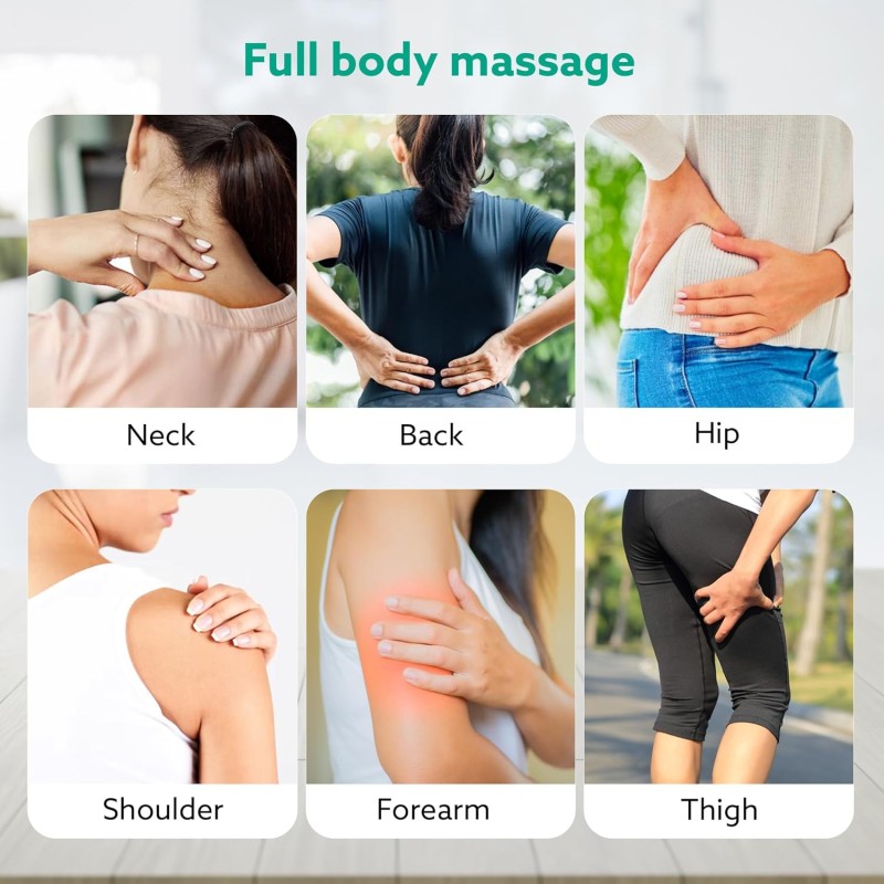 AGARO Icon Handheld Percussion Massage Gun, Brushless Motor, Rechargeable, Massage Machine, Body Massager, 6 Massage Heads, 3 Speed Settings, Deep Tissue Body Massage, Pain Relief, Carry Case