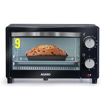AGARO Marvel 9L OTG Oven 800W, Compact Toaster Griller for Baking, Toasting & Grilling, Adjustable 100°C-250°C, 30-Min Timer with Ready Bell.