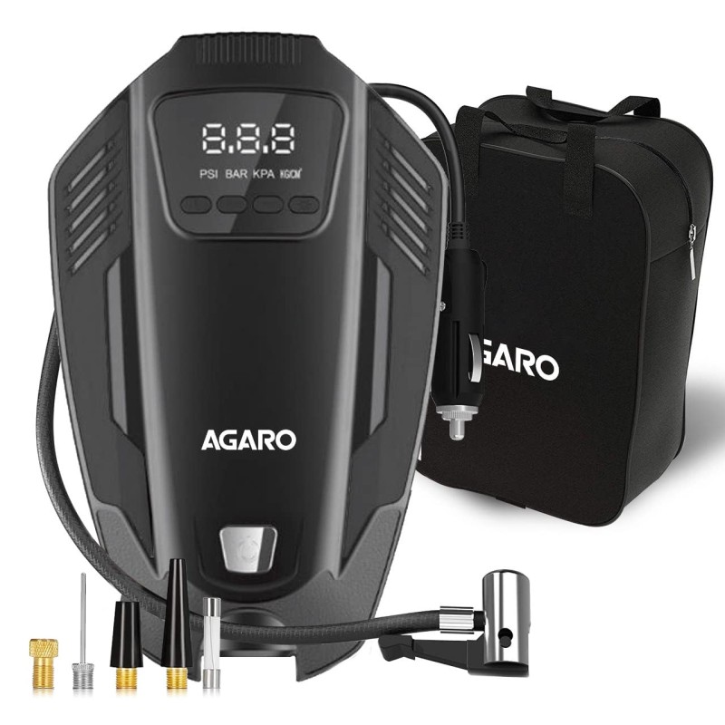 AGARO Primo High Power Digital Tyre Inflator for Car, Air Inflator Car Accessories, 120 Watt Air Pump