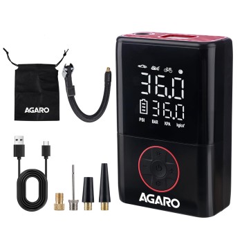 AGARO Regal New Portable Tyre Inflator for Cars & Bikes, 18L/min of Airflow, Upto 150 PSI, 4000 mAh (2 * 2000) Batteries