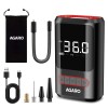AGARO Regal New Portable Tyre Inflator for Cars & Bikes, 18L/min of Airflow, Upto 150 PSI, 4000 mAh (2 * 2000)
