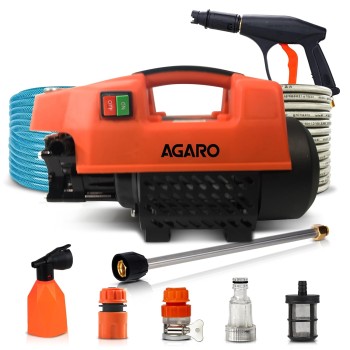 AGARO Supreme High Pressure Washer, Car Washer, 1800 Watts Motor, 120 Bars, 6.5L/Min Flow Rate