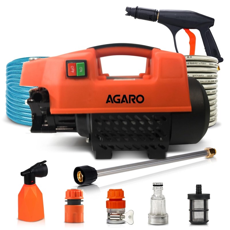 AGARO Supreme High Pressure Washer, Car Washer, 1800 Watts Motor, 120 Bars, 6.5L/Min Flow Rate