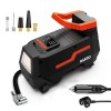 AGARO TI2157 Digital Portable Tyre Inflator/Pressure Gauge, 12V DC/230V AC for Home and Car, up to 150 PSI, LED Light, Digital Display, For Bike