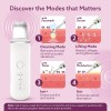 AGARO Ultrasonic Facial Skin Scrubber for Wet Skin, Blackheads Remover and Facial Pores Cleaner with 4 Modes, Stainless Steel Spatula Safe for Skin, 2 Silicone Covers Included, Rechargeable, White
