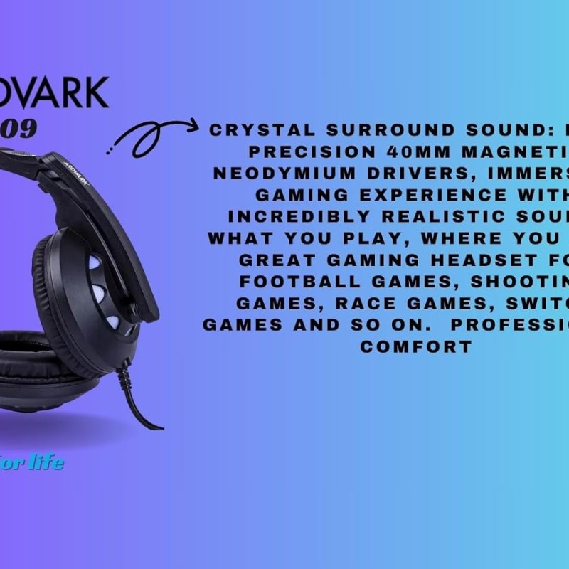 ARDVARK AVHS1009 Gaming Headset for PS5, PS4, Xbox One, Switch, PC with Noise Cancelling Mic, – Black