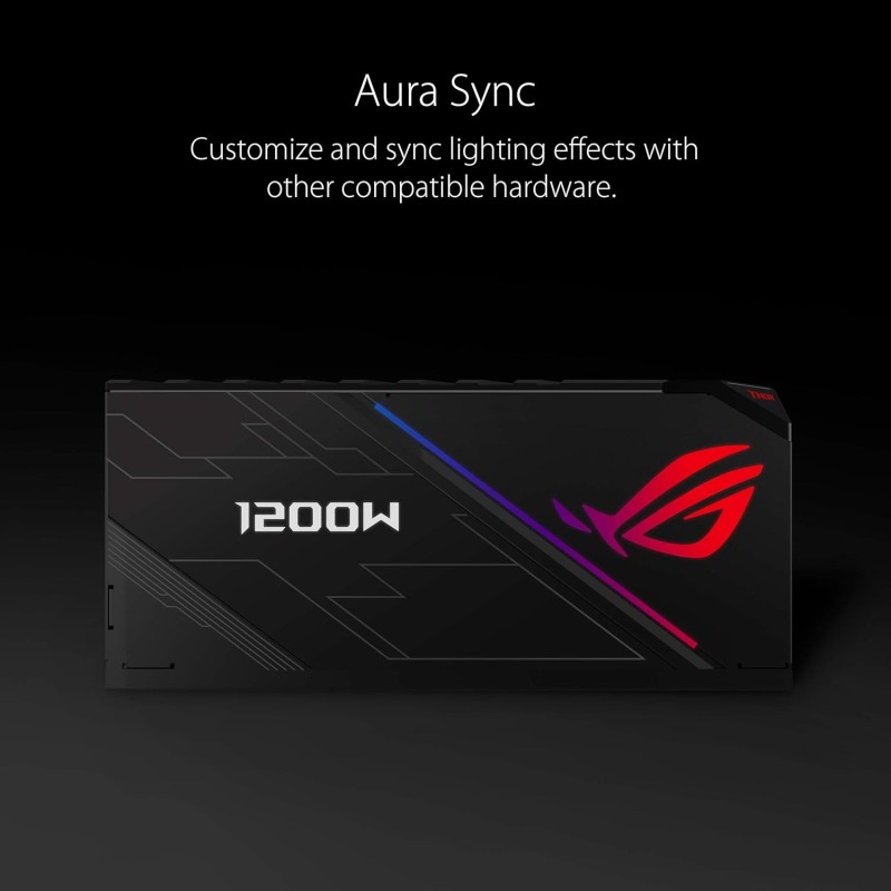 ASUS ROG Thor 1200 Certified 1200W Fully-Modular RGB Power Supply with LiveDash OLED Panel, 80 Plus Platinum (ROG-THOR-1200P)