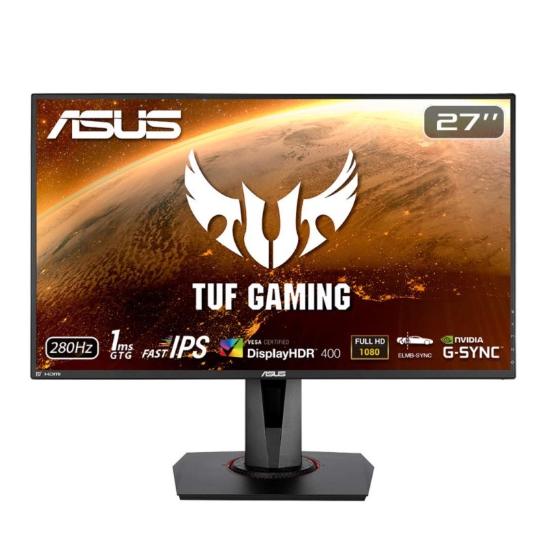 ASUS TUf Gaming VG279QM HDR Led Gaming Monitor 27 Inch (68.58Cm) Fullhd 1920 x 1080 Pixels, Fast IPS, Overclockable 280Hz Black