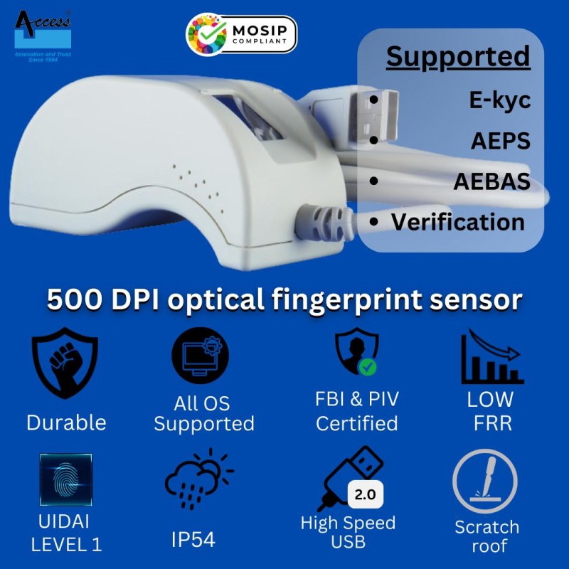 Startek FM220u L1 Single Fingerprint Biometric Scanner with RD Service