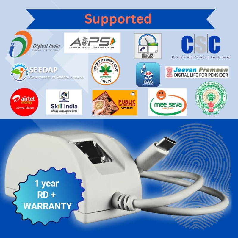 Startek FM220u L1 Single Fingerprint Biometric Scanner with RD Service