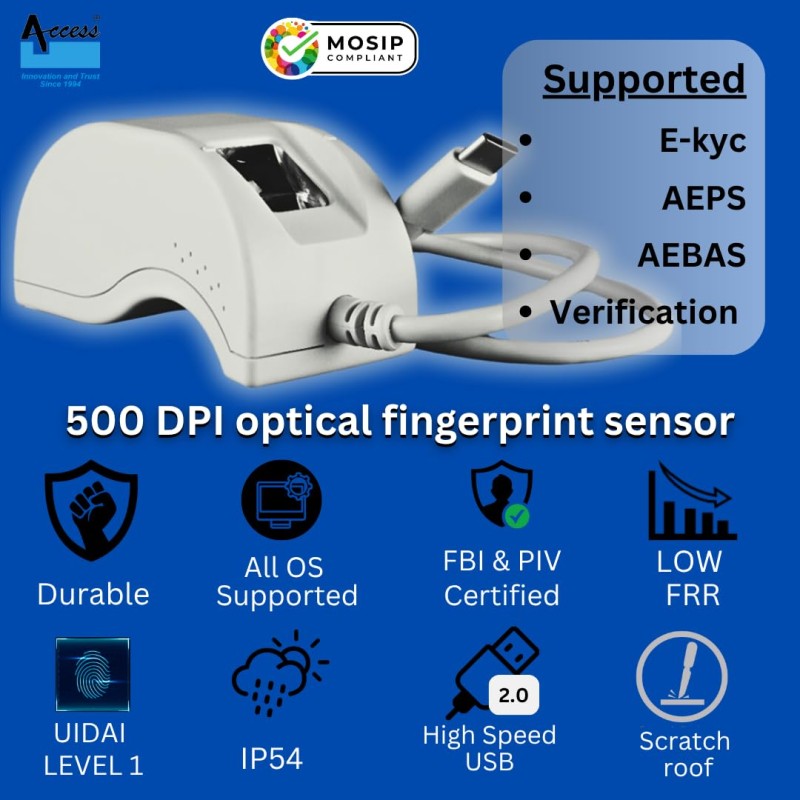 Startek FM220u L1 Single Fingerprint Biometric Scanner with RD Service
