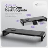 Acer FusionBase Monitor & Laptop Stand | Foldable ABS + Metal Build | USB Fast Charging 1x Type-C & 1x Type A + 3×Data Ports Black