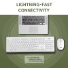 Acer Wireless Keyboard & Mouse Combo with Attractive Durable Design, 2.4GHz Nano Receiver (White/Grey)