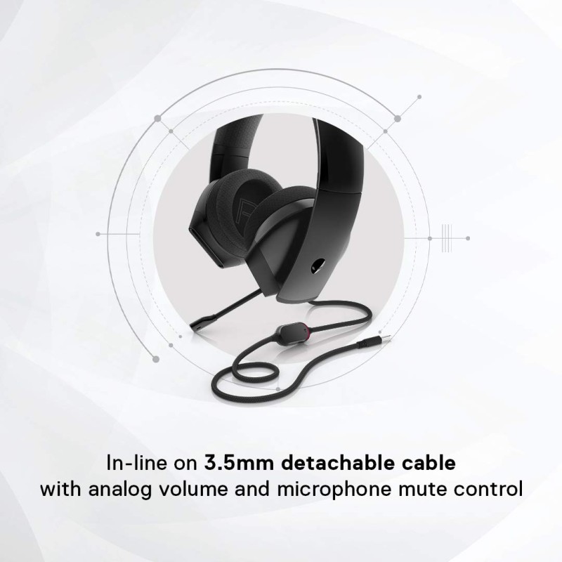 Alienware 310H, Aw310H Wired On Ear Headphones with Mic