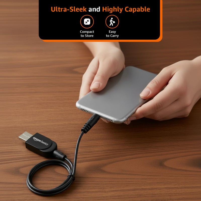 Amazon Basics 2 in 1 Bluetooth 5.0 Transmitter Receiver | 3.5mm Stereo Audio Adapter with Mic | Portable Design