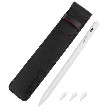 Amazon Basics 2nd Gen Stylus Pen for IPAD | Supports Palm Rejection, Tilt Sensor, Precise for Writing/Drawing (White)