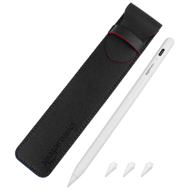 Amazon Basics 2nd Gen Stylus Pen for IPAD | Supports Palm Rejection, Tilt Sensor, Precise for Writing/Drawing (White)