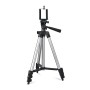 Amazon Basics 3110 Aluminium Lightweight Tripod with Mobile Phone Holder Mount & Carry Bag for All Smartphone, GoPro, Cameras (Silver)