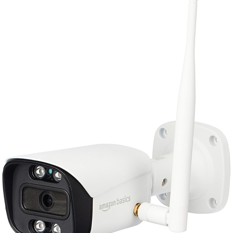 Amazon Basics 3MP wi-fi Bullet Camera 1296p Outdoor CCTV Security Smart Camera, AI Powered Motion Detection (White)