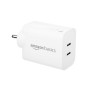 Amazon Basics 40W Pd Dual Port Fast Charger | Dual USB-C Ports (20W Each) | Speed Technology White