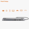 Amazon Basics Dock Station, 13-in-1 USB C HUB Docking Station, USB C Network Hub with HDMI VGA PD(3.0),  Windows Laptop