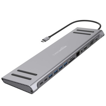 Amazon Basics Dock Station, 13-in-1 USB C HUB Docking Station, USB C Network Hub with HDMI VGA PD(3.0),  Windows Laptop