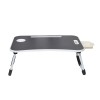 Amazon Basics Engineered Wood Foldable Laptop Table with Cup Holder, Tablet Groove and Mini Drawer (60L x 40W x 26H cm, Black)