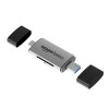 Amazon Basics OTG Card Reader and Hub with Type-C, USB & Micro USB Ports | Portable Memory Card (Grey)