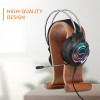 Amazon Basics RGB Wired Gaming On Ear Gaming Headphone, 2 Meter Braided Cable, with mic, Suspension Design,  Black)