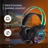 Amazon Basics RGB Wired Gaming On Ear Gaming Headphone, 2 Meter Braided Cable, with mic, Suspension Design,  Black)