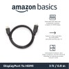 AmazonBasics Uni-Directional DisplayPort to HDMI Video Display Cable, 4K@30Hz - 3 Feet, Black