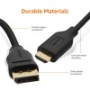 AmazonBasics Uni-Directional DisplayPort to HDMI Video Display Cable, 4K@30Hz - 3 Feet, Black