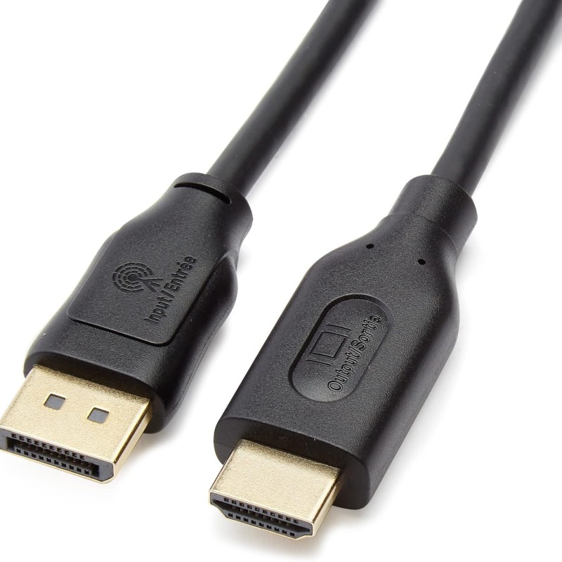 AmazonBasics Uni-Directional DisplayPort to HDMI Video Display Cable, 4K@30Hz - 3 Feet, Black