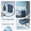 Ambrane 20000mAh Small Pocket Size Powerbank, Hanging InBuilt Type C Cable, 22.5W Fast Charging,  Black-Blue)
