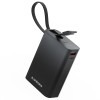Ambrane 20000mAh Small Pocket Size Powerbank, Hanging InBuilt Type C Cable, 22.5W Fast Charging,  Black-Blue)